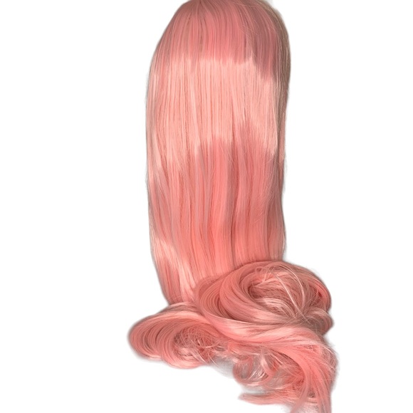 Pink Wig Long With Bangs For Cosplay / Costume NWT With Wig Cap - Picture 2 of 12